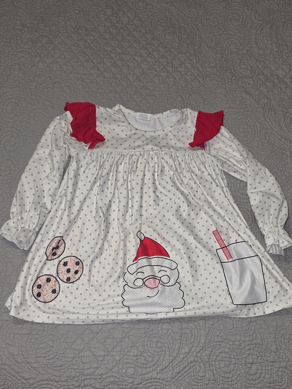 Boutique Girls Christmas Outfit. Tunic And Flare Pants.